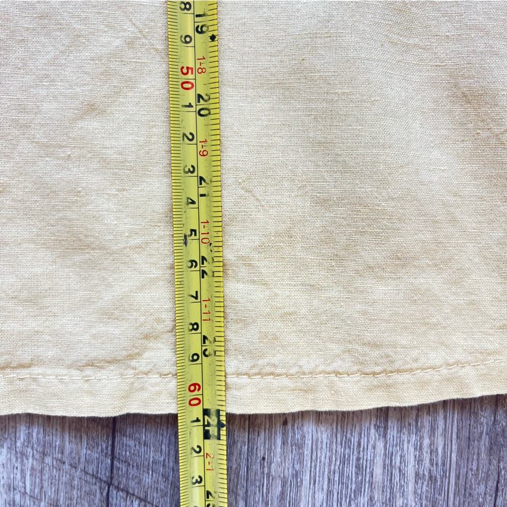Terzo Millennio Linen Top Yellow High Low Roll Tab Sleeves Shirt Tunic Sz M - Picture 12 of 16